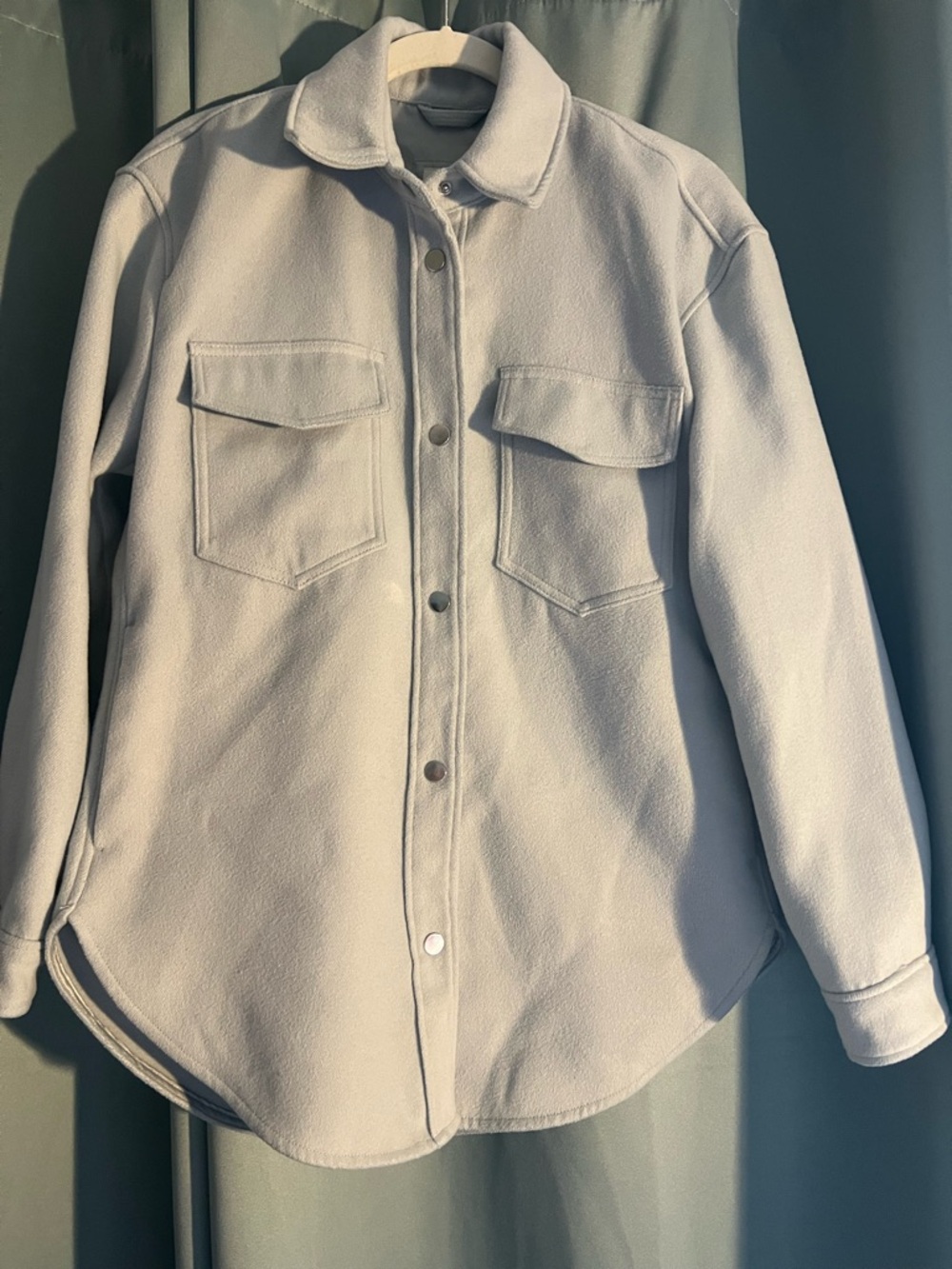 Abercrombie & Fitch Blueish Gray Button-Front Utility Shacket M
